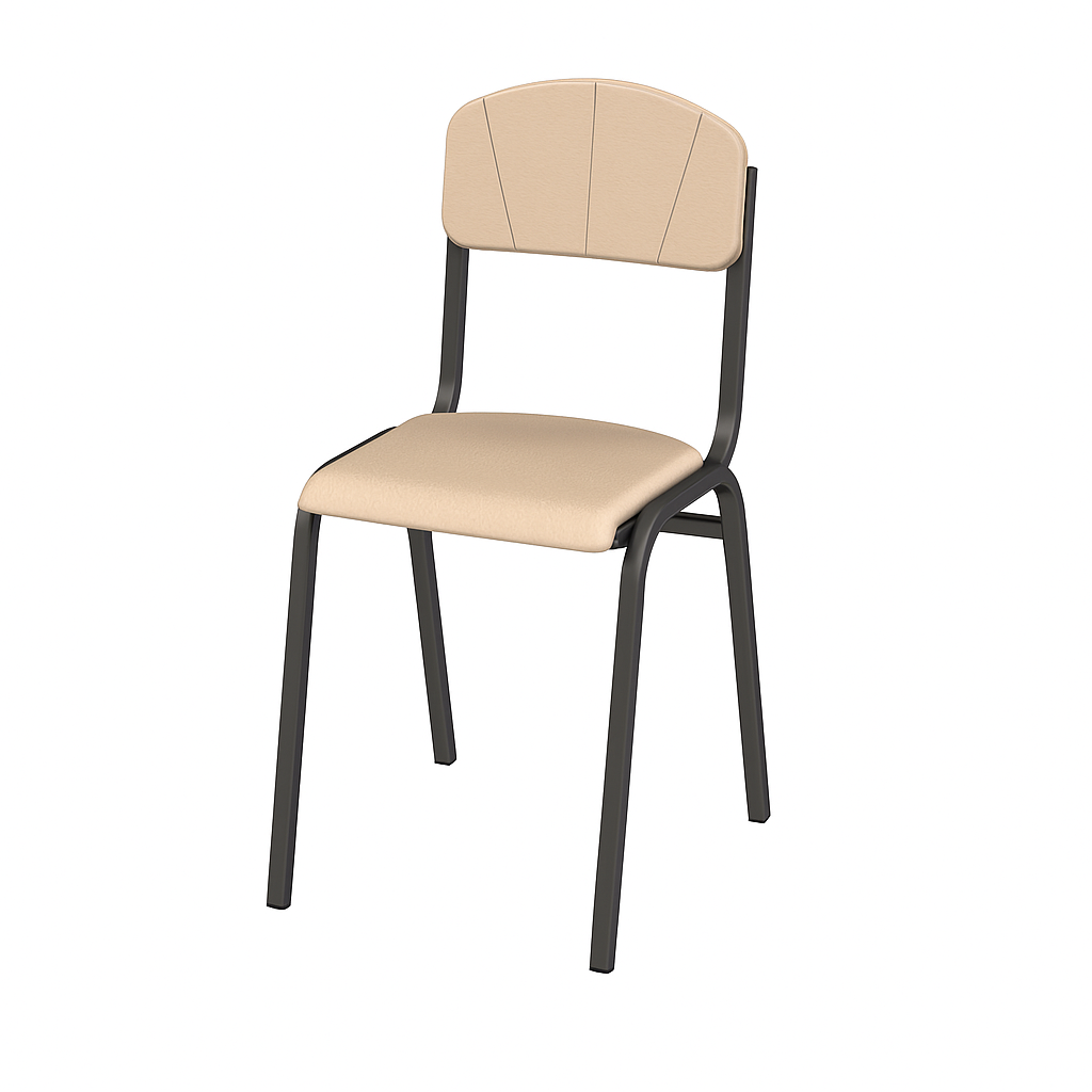 Офісний стілець напівм’який ISO з оббивкою зі шкірозамінника на металевому каркасі, 430х470х840 мм (h=460 мм), АНШАР ГРУП (0221)